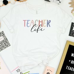 Teacher Life Shirt, Colorful Teacher Shirt, Teacher Mode Shirt, Teacher Shirt, Teacher Day Shirt, Kindergarten Teacher,