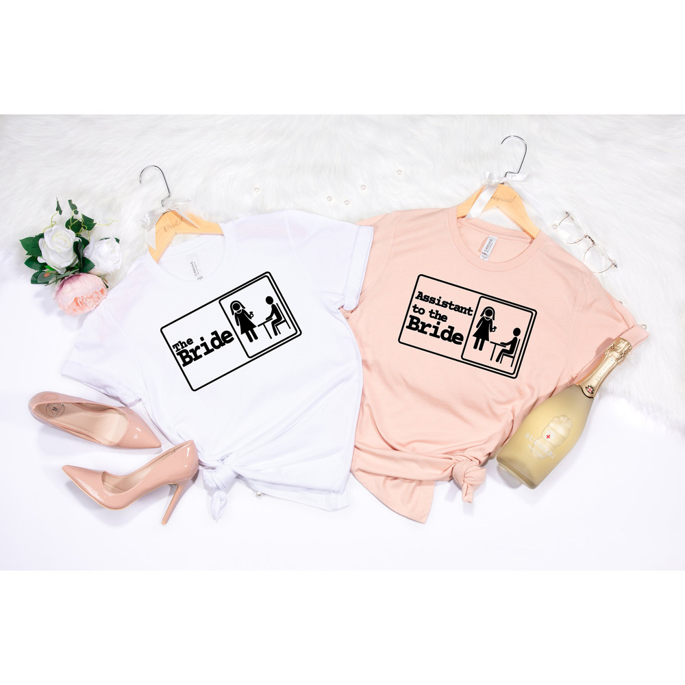 The Bride Shirt, Assistant To The Bride Shirt, Bridesmaid Shirt, Bride Shirt, Bachelorette Shirt, Bachelorette Party Shirt, Wedding Shirt,.jpg