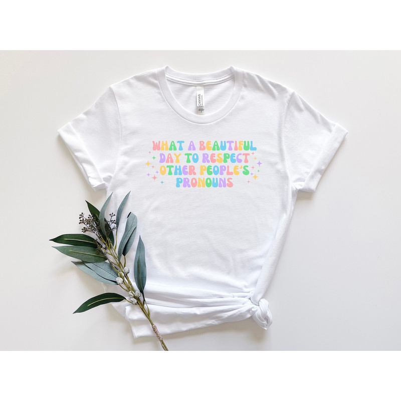 What A Beautiful Day To Respect Other People's Pronouns Shirt, LGBTQ Shirt, Gay Shirt, Lesbian Shirt, Pride Shirt, Bisexual Shirt,Pride Gift.jpg