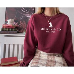 mickey & co est. 1928 sweatshirt, vintage disney sweatshirt, mickey and friends sweatshirt, disney vacation sweatshirts,