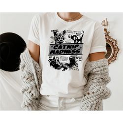 catnip madness cute cat shirts, cool cat shirt,cat lover shirts, funny shirts with cats, cool graphic tshirts, vintage c