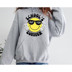 schools out for summer sweatshirt,teacher last day of school hoodie,teacher off duty,goodbye school hello summer,teacher