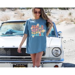 comfort colors groovy senior 2023 shirt, high school graduation apparel, unique senior shirts, graduation year attire, c