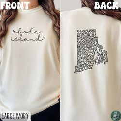 rhode island long sleeve comfort colors shirt, floral rhode island home state pride crewneck tee, moving to rhode island
