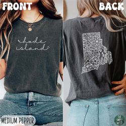 rhode island comfort colors shirt, womens floral rhode island crewneck tee, moving to rhode island gift souvenir, ri bac