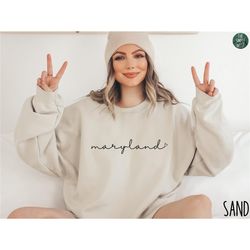 maryland sweatshirt, womens maryland crewneck, home state shirt, moving to maryland gift, maryland travel souvenir, mary