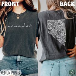 nevada comfort colors shirt, womens floral nevada crewneck tee, moving to nevada gift, nevada travel souvenir, nevada ba