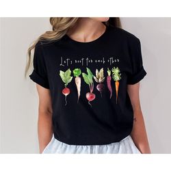 let's root for each other and watch each other grow, gardening vegetable green thumb shirt, unisex relaxed jersey t-shir