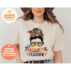 one thankful teacher shirt, thanksgiving teacher shirt, teacher gift, thanksgiving shirt, thankful, blessed teacher, tea