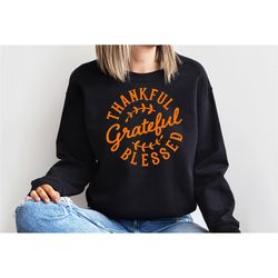 thankful grateful blessed sweatshirt,thanksgiving t-shirt, buffalo plaid thanksgiving shirt, thanksgiving family shirts,
