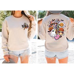 retro halloween boo vibes sweatshirt, retro boo vibes shirt, boo crew shirt, ghouls shirt, boo shirt, halloween shirt, h
