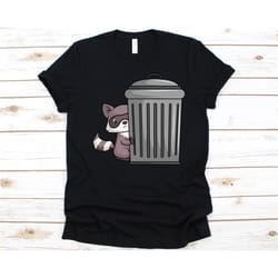 trash raccoon shirt, raccoon lovers gift, cute racoon design, common racoon shirt, ringtail graphic, nocturnal mammal, p
