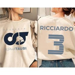 double side daniel ricciardo formula one sweatshirt, f1 alpha tauri team sweatshirt, f1 merch shirt