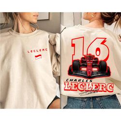 double side charles leclerc formula one sweatshirt, f1 ferrari team sweatshirt, f1 driver shirt