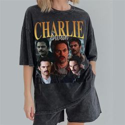 charlie swan vintage washed t-shirt, actor homage sweatshirt