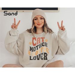 cat mother & coffee lover sweatshirt, cat sweatshirt, cat owner sweatshirt, funny cat sweatshirt, cute cat sweatshirt,