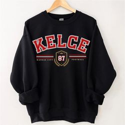 Travis Kelce Football Crewneck, Travis Kelce Sweatshirt, Gift for Travis Kelce Fan, Kansas City Sweatshirt, Kansas City
