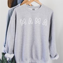 embroidered mama sweatshirt sweatshirt, mothers day gift, mama crewneck sweatshirt, new mom gift, pregnancy announcement