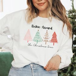 christmas tree sweatshirt, women's christmas sweater, christmas crewneck pullover, christmas tree holiday sweaters, tree