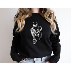 skeleton and cat sweatshirt, cat lover sweater, cat lady gift, cat hoodie, gift for cat mom, cat clothing, mothers day g