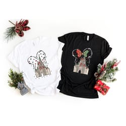 xmas minnie mickey couple shirt, disney christmas matching family t-shirt, xmas disney couple trip shirt, disneyland fam