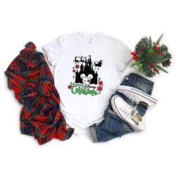 disney christmas shirt, christmas disney castle t-shirt, xmas magic kingdom shirt, xmas disneyland trip shirt, disney fa