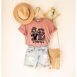 love camping shirt, love camper shirt, travel trailer shirt, happy camper shirt for women, cute hiking shirt, adventure