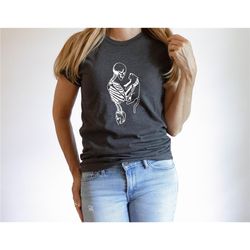 skeleton and cat shirt, cat lover shirt, cat lady gift, cat dad t-shirt, gift for cat mom, cat clothing, mothers day gif