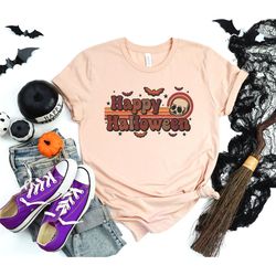 happy halloween shirt, halloween skeleton sweatshirt, gift for halloween, skeleton fall shirt, retro halloween sweater,