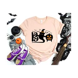 halloween boo pumpkin t-shirt, halloween shirt, trick or treat, halloween party, halloween ghost shirt, fall shirt, hall