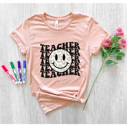 teacher smiley face shirt, elementary teacher shirt, back to school shirt, teacher gift, teacher tee, teacher shirt, ret