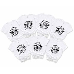 hello grades first day of school t-shirts, back to school shirt, school shirt, kindergarten shirt,preschool shirts,first