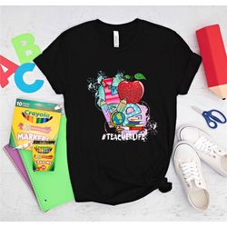 inspirational teacherlife love t-shirts, teach love inspire t-shirt, back to school t-shirt, first grade teacher shirts,