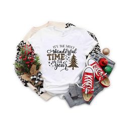 christmas shirt, it is the most wonderful time of the year shirt, leopard print christmas shirt, gift for christmas, fam