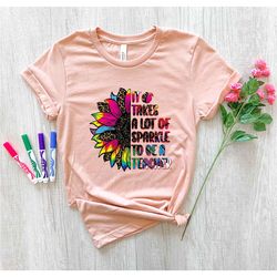 it takes a lot of sparkle to be a teacher colorful leopard sunflower t-shirts, teacher shirt, cute first grade teacher s