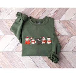cats christmas sweatshirt, meowy christmas shirt, cat lovers xmas sweater, christmas cat owner sweatshirt, christmas gif
