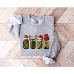 canned pickles christmas sweatshirt, homemade pickle jar sweatshirt, pickle lover shirt, canning season tee, homemade pi