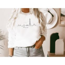 paris sweatshirt, paris skyline shirt, paris france shirts, paris crewneck pullover, travel womens apparel, christmas gi