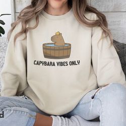 capybara shirt, capybara vibes only sweatshirt, funny capybara lover gift, rodent t-shirt, pet lover crewneck, meme shir