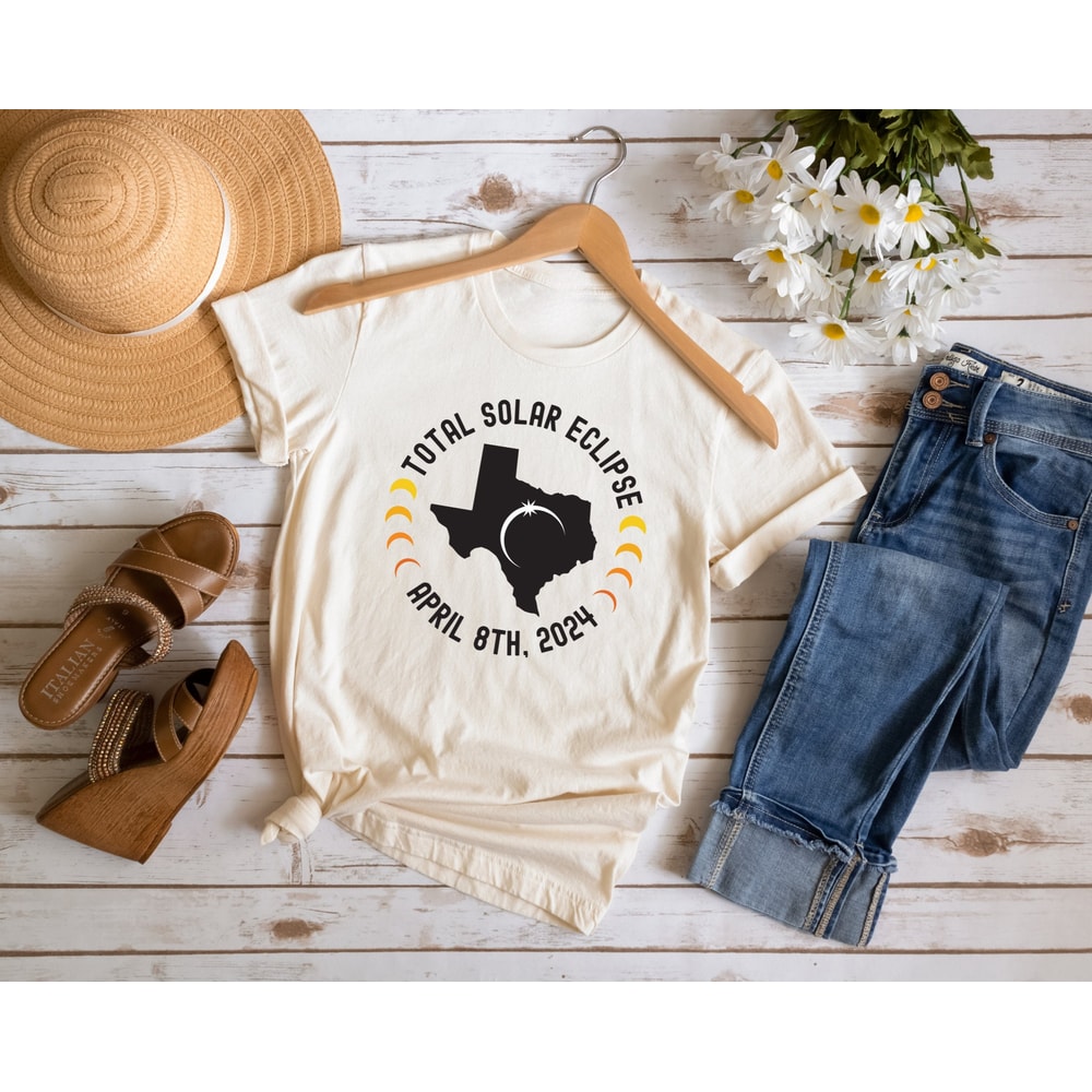 2024 Solar Eclipse Shirt, Texas Solar Eclipse T Shirt, Matching Family Eclipse Tees, Astronomy Lover Gift, Celestial Tee, April 2024.jpg