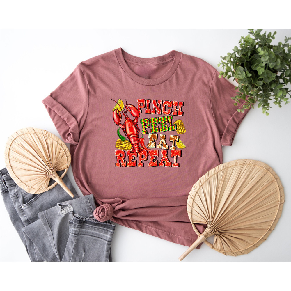 Crawfish Season Tshirt,Crawfish Pinch Peel Eat Repeat Tee,Crawfish Boil Shirt Funny Crawfish Outfit,Crawfish Graphic Tee,Crawfish Tee Women.jpg