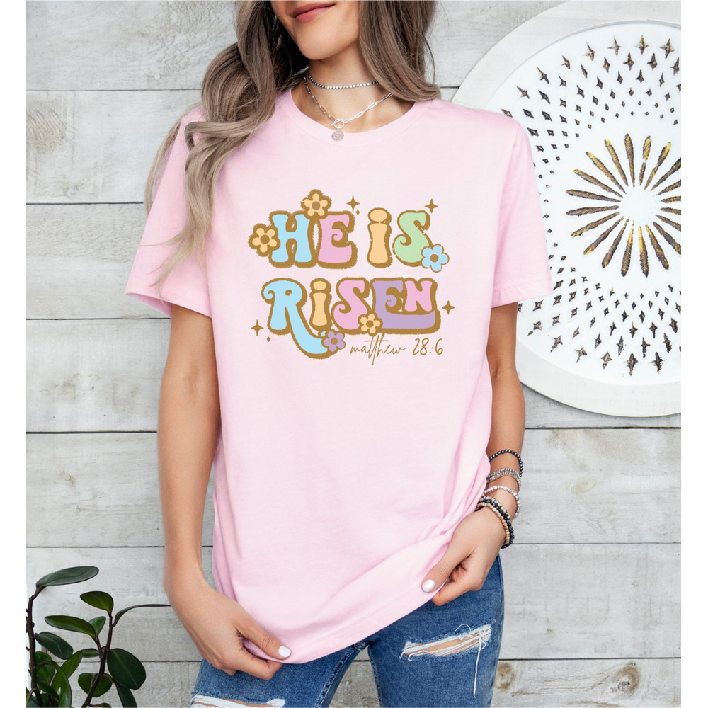 Easter Shirt, jesus Tee - He Is Risen Tee Shirt - Jesus Tee - Religious Easter Shirt - Church Easter Tee For Women - Graphic Easter Tee.jpg