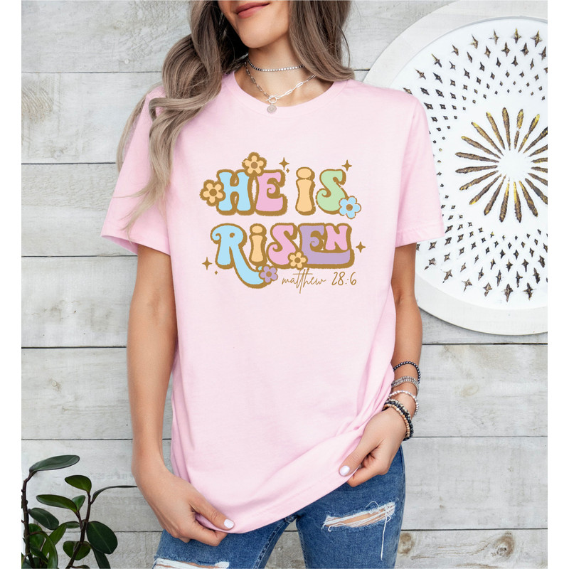 Easter Shirt, jesus Tee - He Is Risen Tee Shirt - Jesus Tee - Religious Easter Shirt - Church Easter Tee For Women - Graphic Easter Tee.jpg