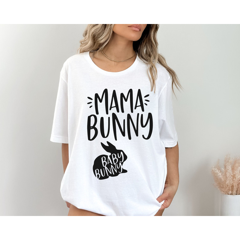 Mama Bunny Baby Bunny Shirt, Mama Bunny Baby Shirt, Easter Outfit, Easter Mom Shirt, Mama Bunny Tee, Pregnancy Announcement Easter.jpg