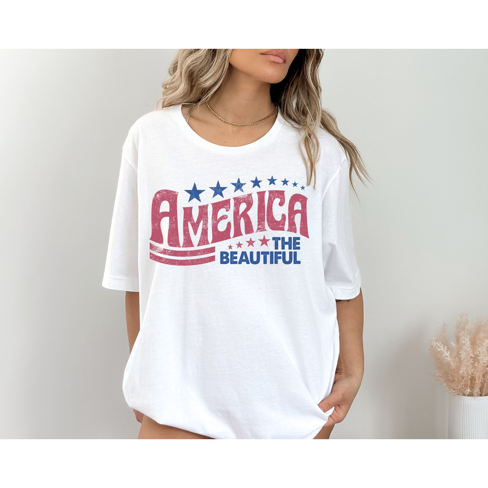 Retro America Shirt, America The Beautiful, 4th Of July Shirt, Fourth Of July, Patriotic USA Gift, Unisex Graphic Tee.jpg