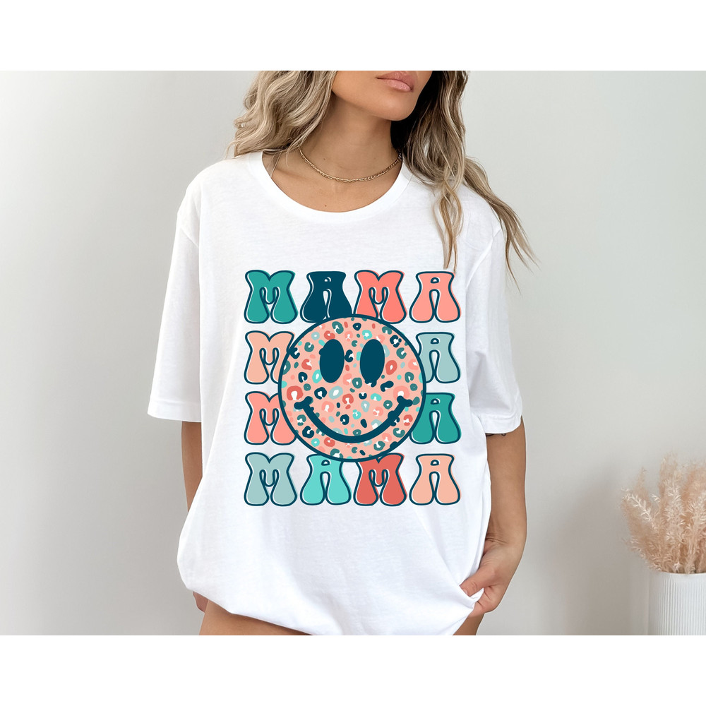Retro Mama Shirt, Smiley Face Mama Shirt, Mother's Day Shirt For Mom, Mom Tshirt, Mama Tshirt, Pregnancy Announcement Shirt.jpg