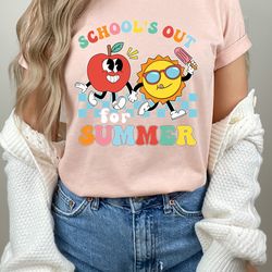 schools out for summer shirt, retro last day of school, teacher end of school year, summer teacher shirt , teacher off d