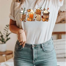 pumpkin spice latte shirt, fall coffee shirt, pumpkin spice tshirt, halloween pumpkin latte drink cup, womens fall shirt