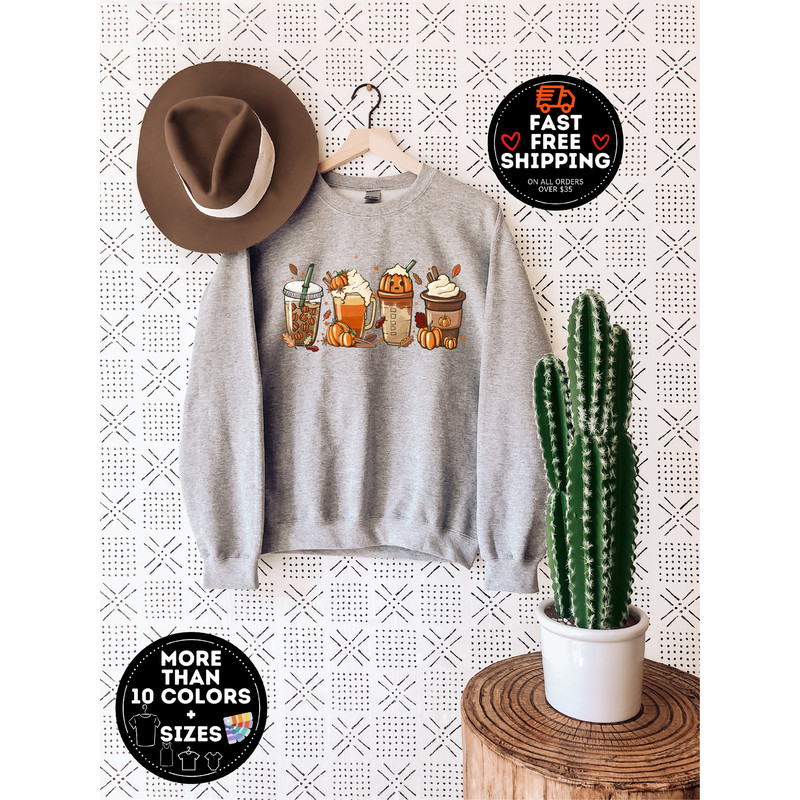 Pumpkin Spice Latte Sweater, Fall Coffee Sweatshirt,  Pumpkin Spice Shirt, Thanksgiving Shirt, womens fall shirt, Thanksgiving Gift For Her.jpg
