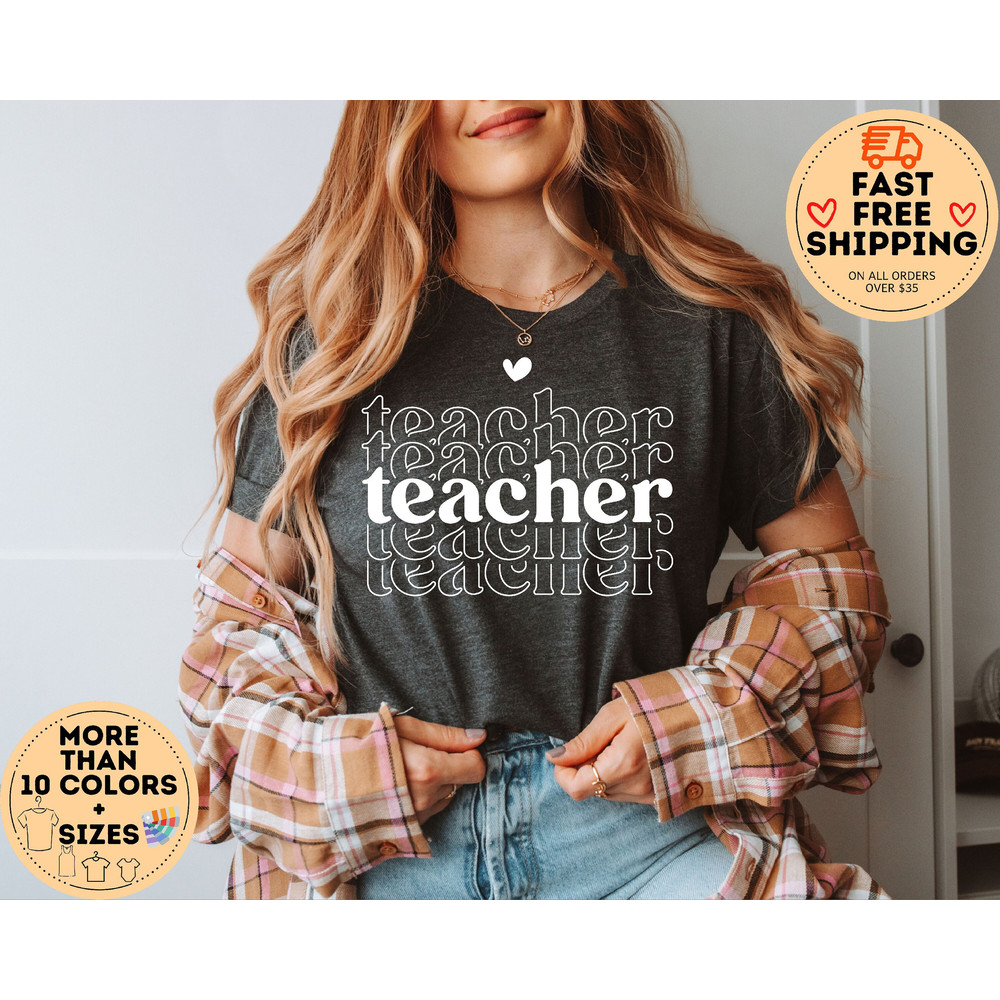 Retro teacher Shirt, Cute Teacher Tshirt, Vintage Teacher tee, Preschool teacher Shirt, Gift For teacher, Teacher Appreciation Tees.jpg